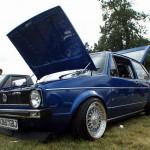 Blue VW Golf Mk1 with silver BBS rims