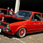 Red Volkswagen Golf Mk1 on BBS wheels