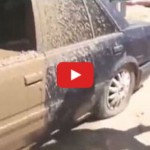 Video: Angry Russian driver fills parked car with cement for blocking his path!