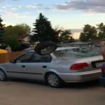Three Airbags, One Wheel, One Civic, And A Lot Of Unused Brain Cells Resulted In This Video
