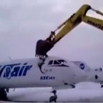 AIRPORT WORKER GOT FIRED: He sat in the excavator and destroyed everything in his path